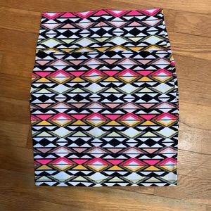 Patterned High Wasted Skirt